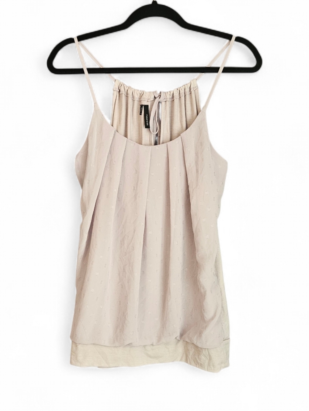 Maurices Muted Mauve-Taupe Clip Dot Pleated Cami Tank - Size M